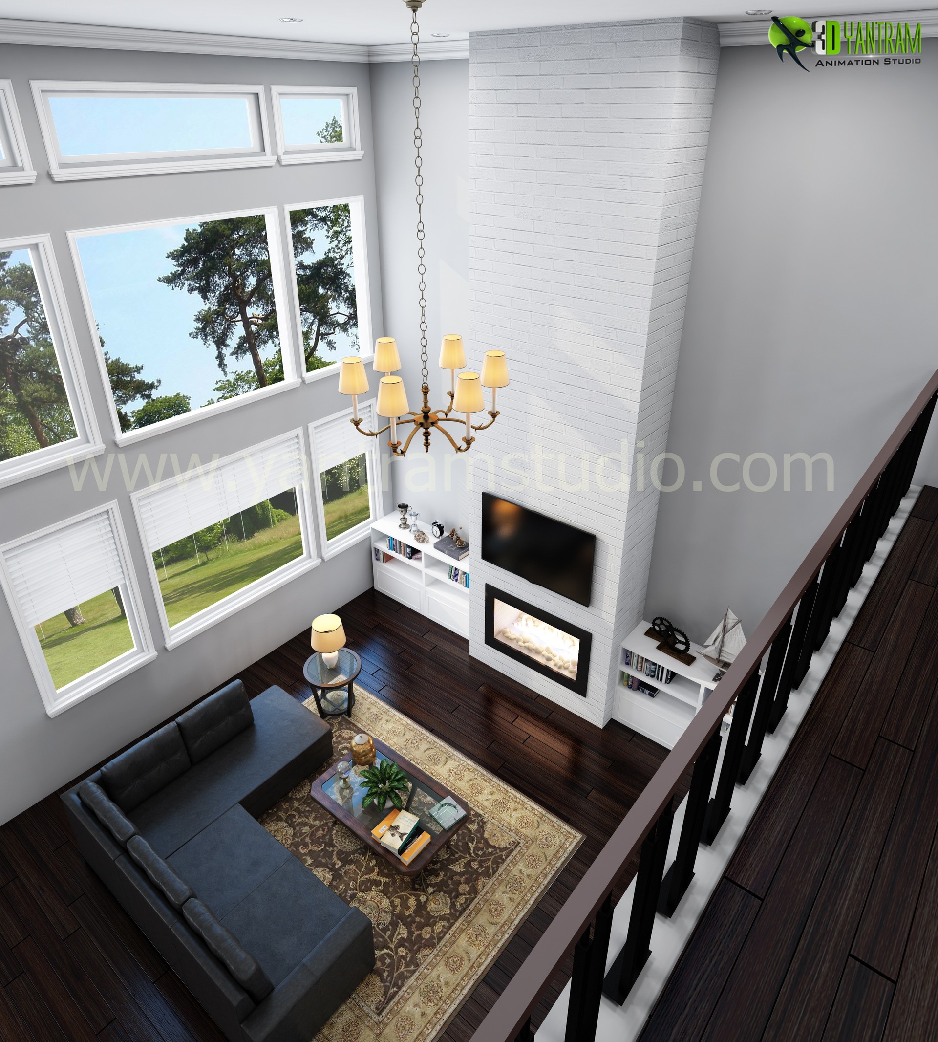 ArtStation Creative Modern 3D Living Room Rendering