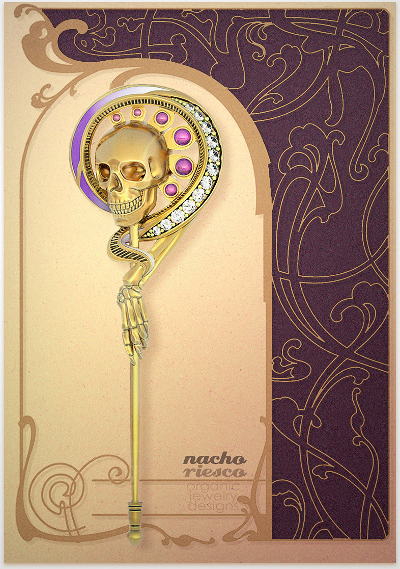 Art Nouveau Skeleton Needle