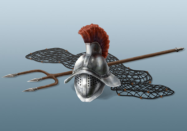 DSA: Gladiator's Helmet and Weapons