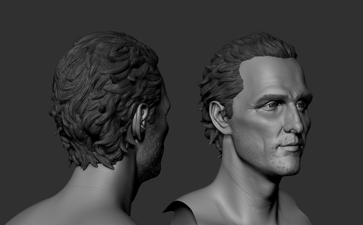 Male head. Sculpt head. Jeff Bridges head Sculpt.