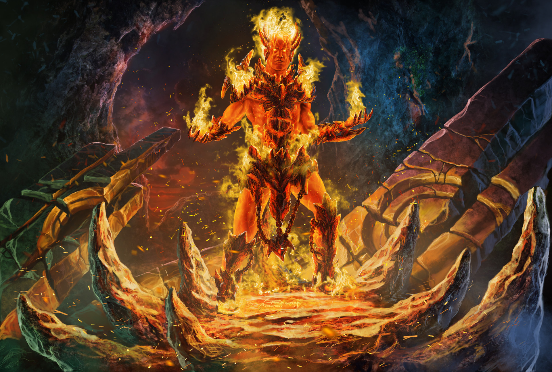 ArtStation - Spirit of fire. Дух Огня.