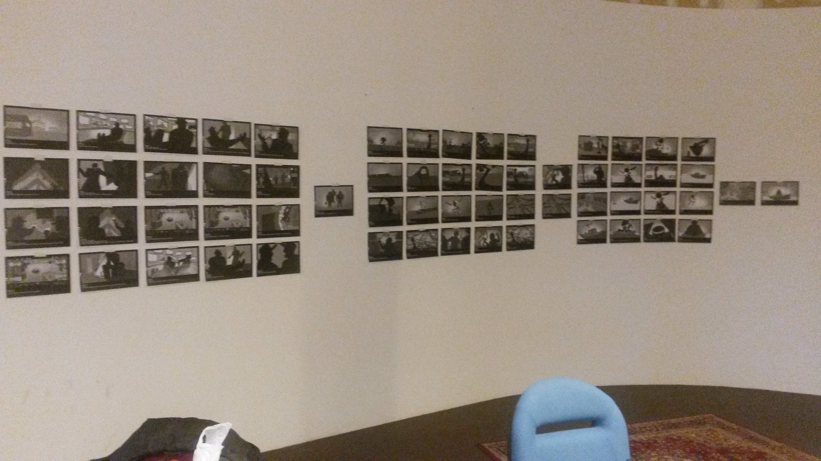 First Digital storyboard divided in to 3 acts on the wall of the office