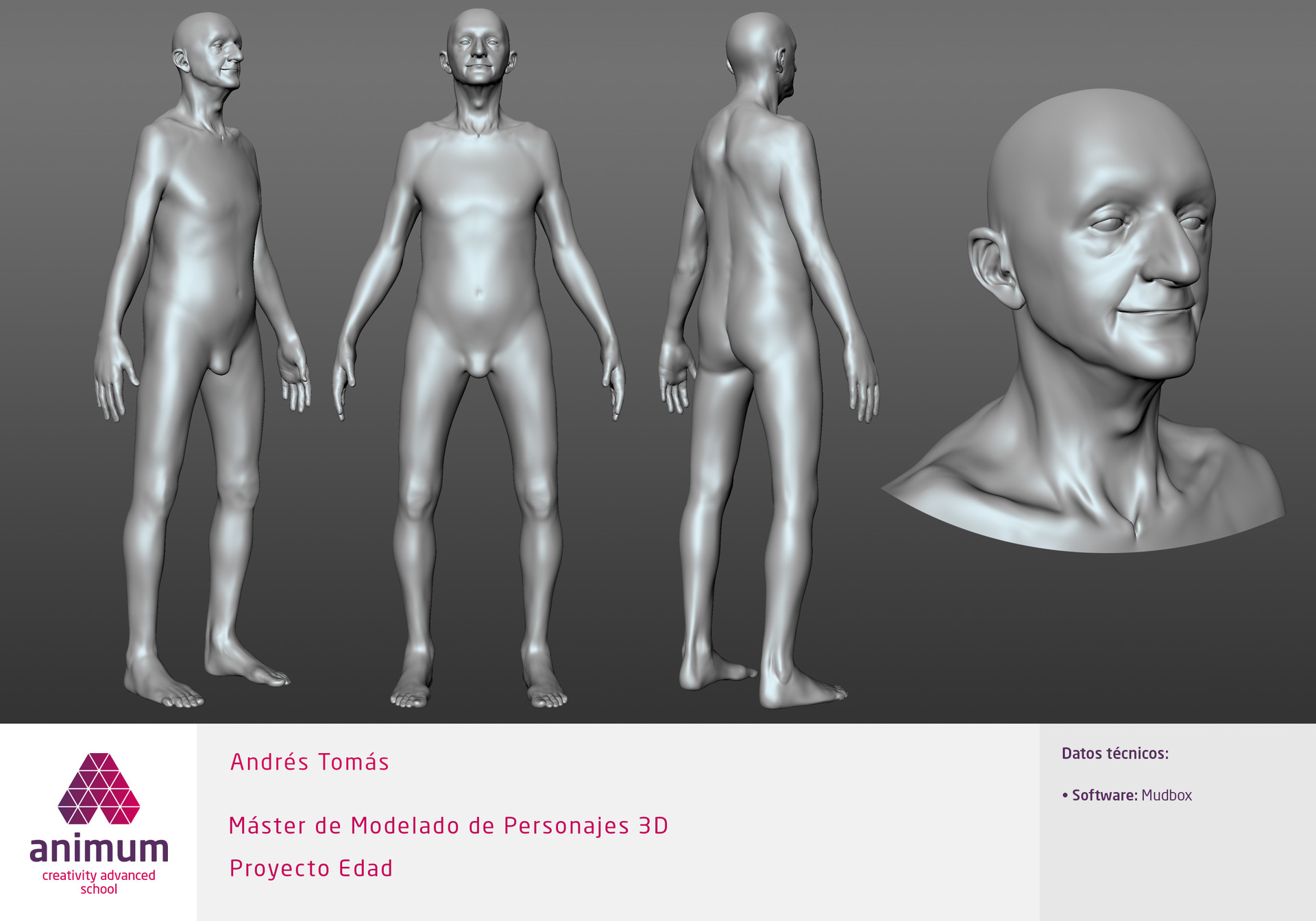 Andres Tomas Old Man Anatomy Study