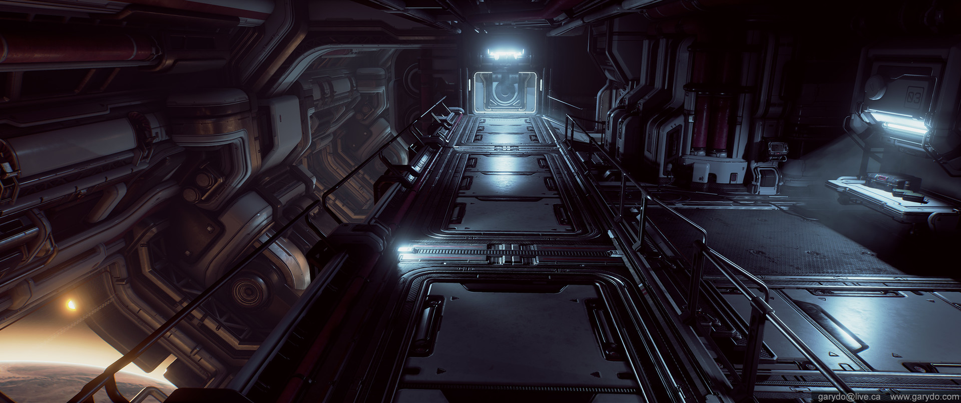 Artstation Sci Fi Armory Walkway Gary Do
