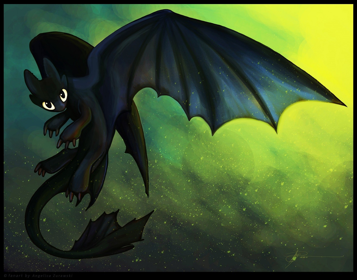 Fan art of Night Fury from DreamWorks animated movie How to Train Your Drag...