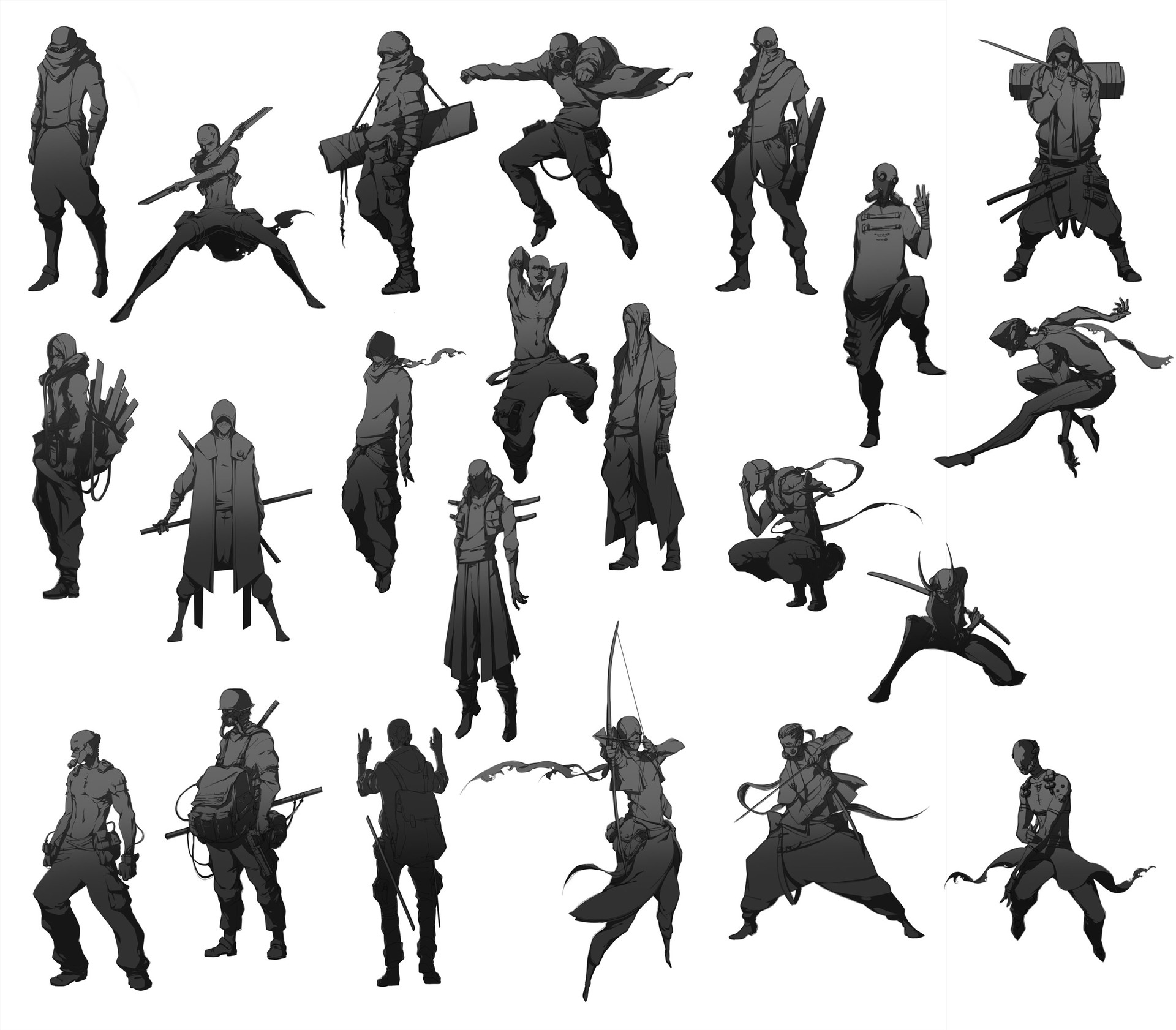 Action animation. Силуэты персонажей из игр. Позы для концепт арта. Персонаж с оружием референс. Позы для концепт арта персонажа.