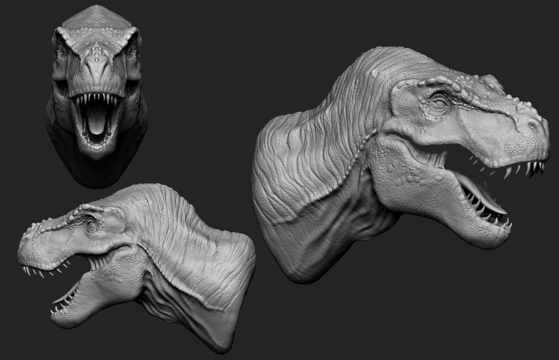 Artstation T Rex Head Model W I P Ahmad Amirul
