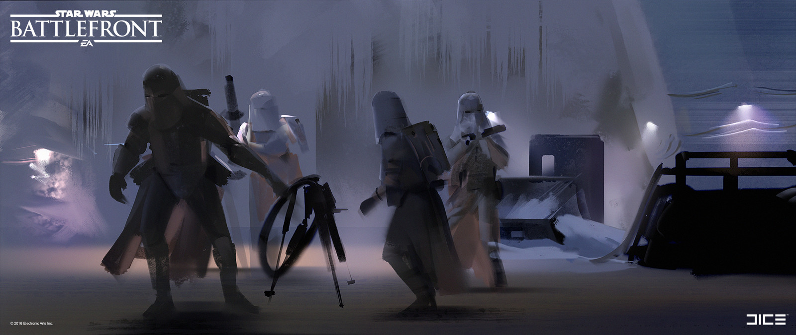 Style study from movie still for the 2015 Star Wars Battlefront game. (2014)