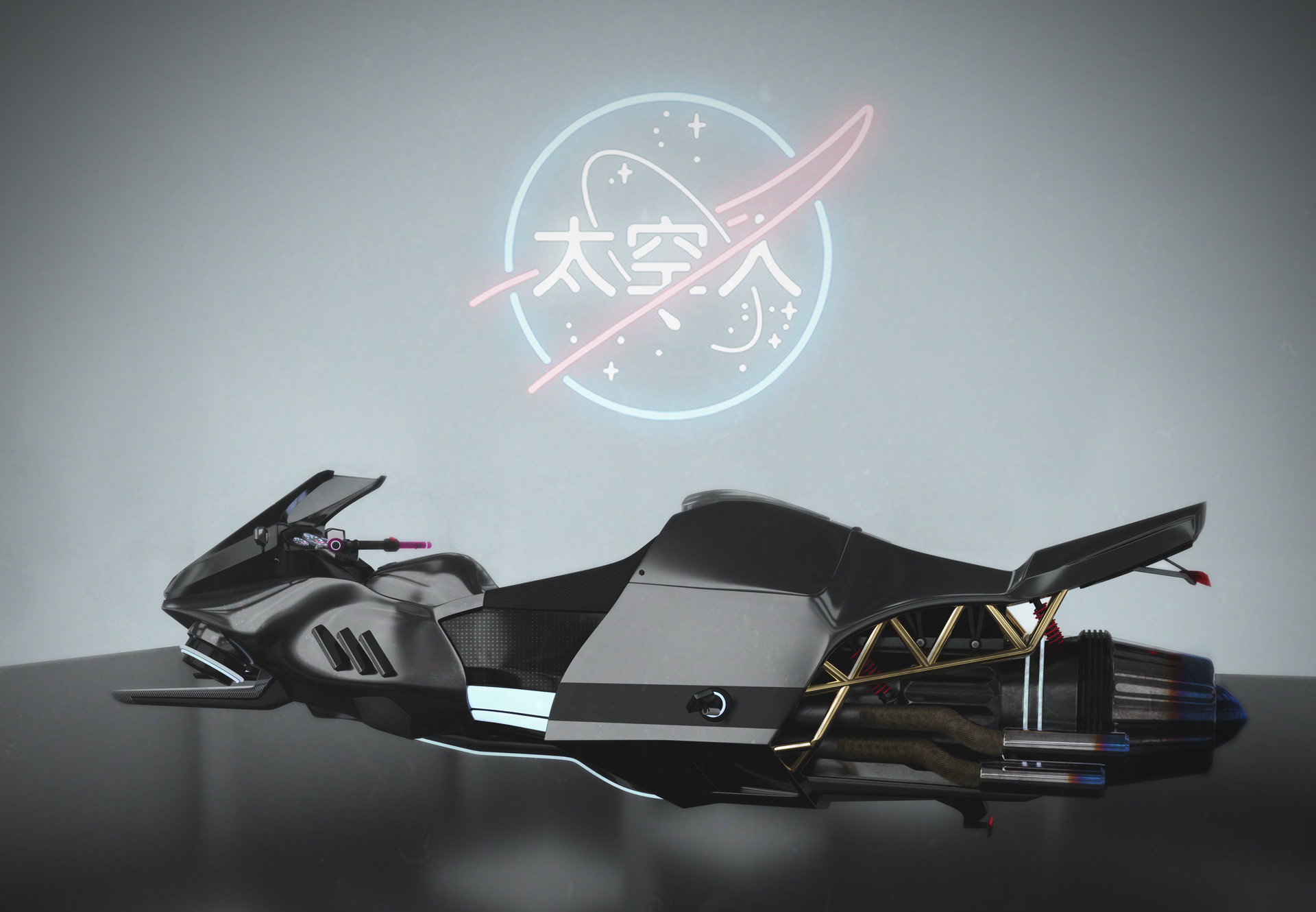 Киберпанк Hoverbike Art