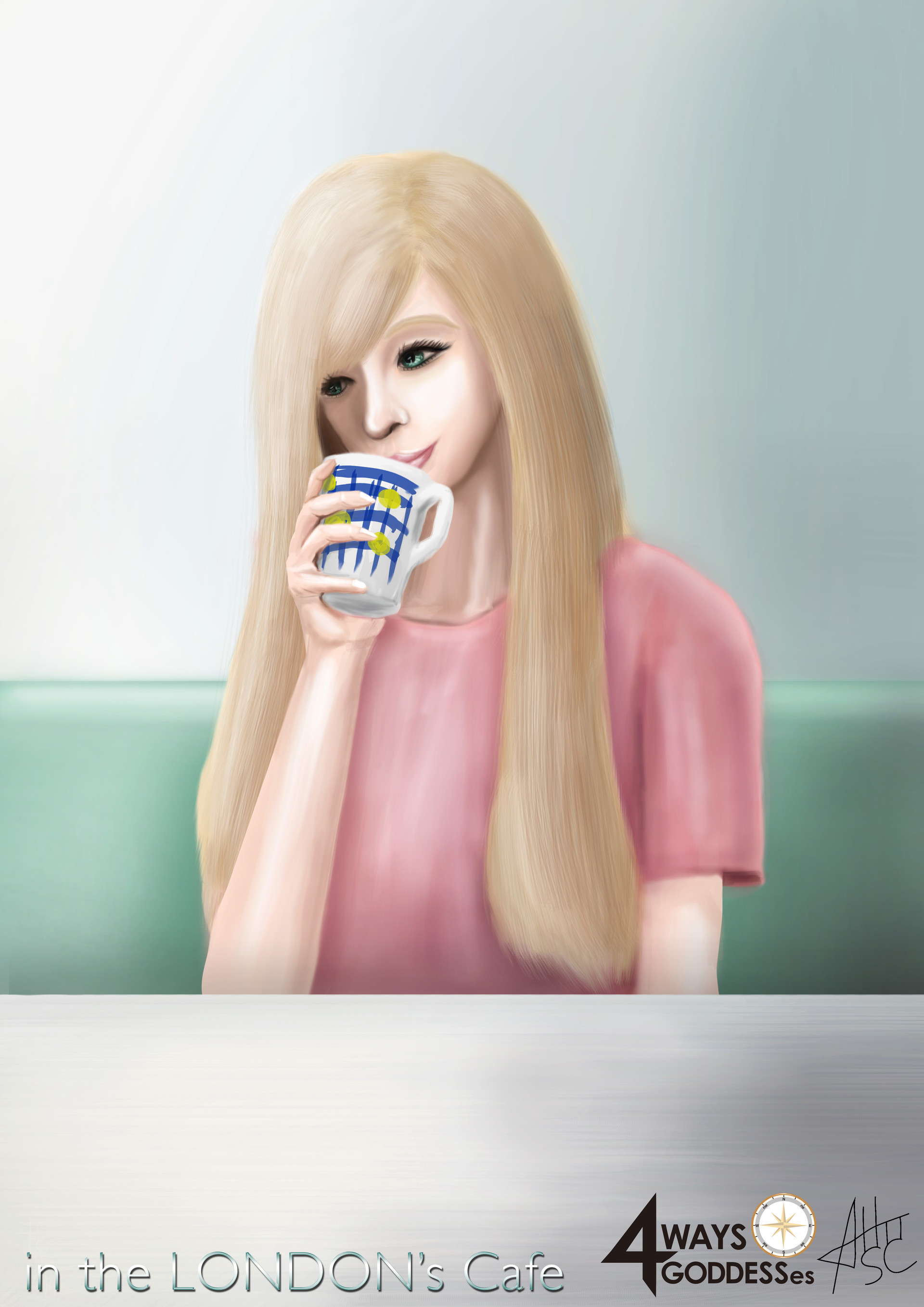 ArtStation - in the LONDON's Cafe