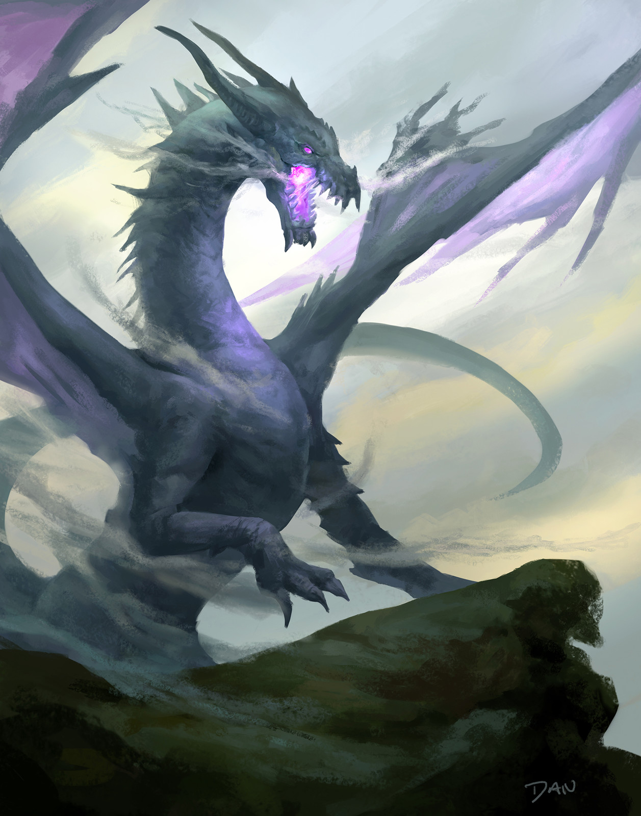 Daniel Lee - Doodle purple dragon :)