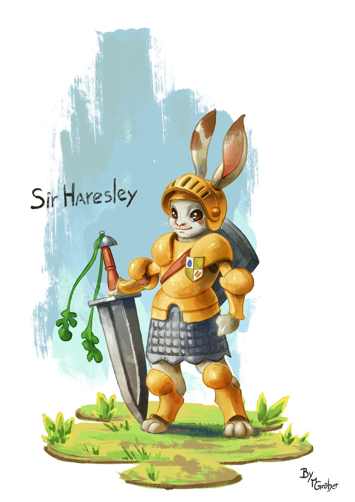 Sir Hareslay character painting