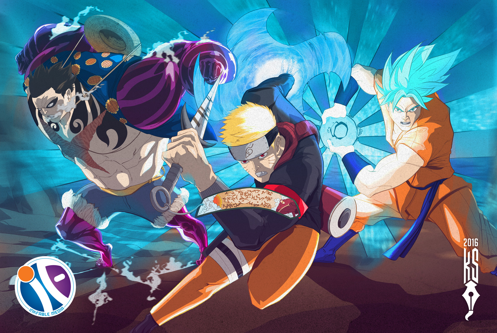 Monkey D Luffy 4th Gear, Naruto The Last Costume and Super Saiyan Blue Goku...