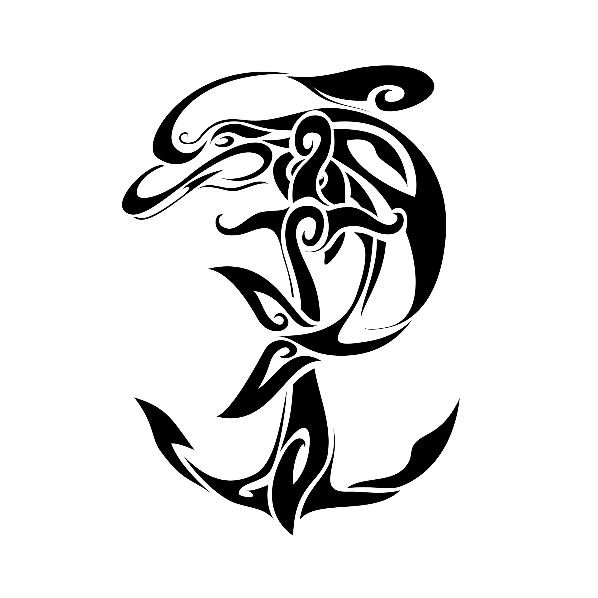 Even Rodar Tribal Dolphin And Anchor Anchor n dolphin tattoo design. even rodar tribal dolphin and anchor
