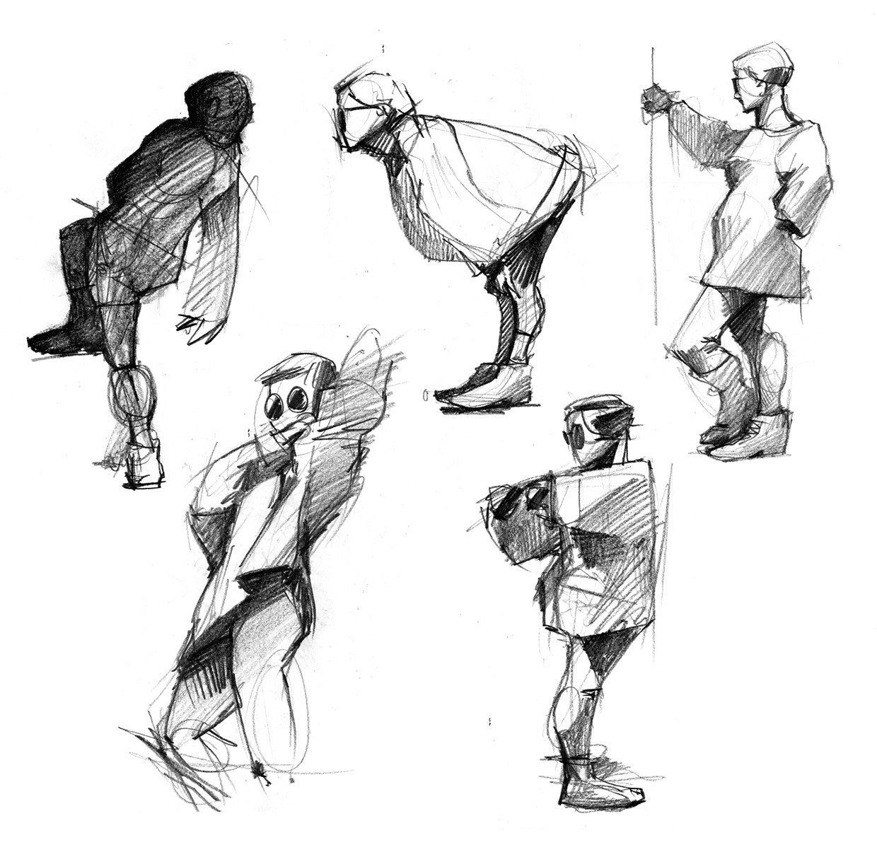 Croquis with graphite.