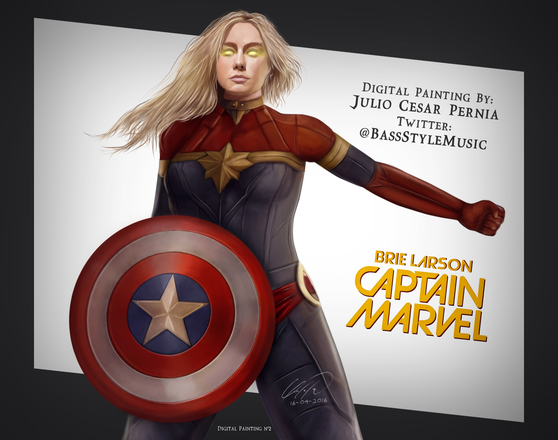 Artstation Digital Painting Captain Marvel Brie Larson