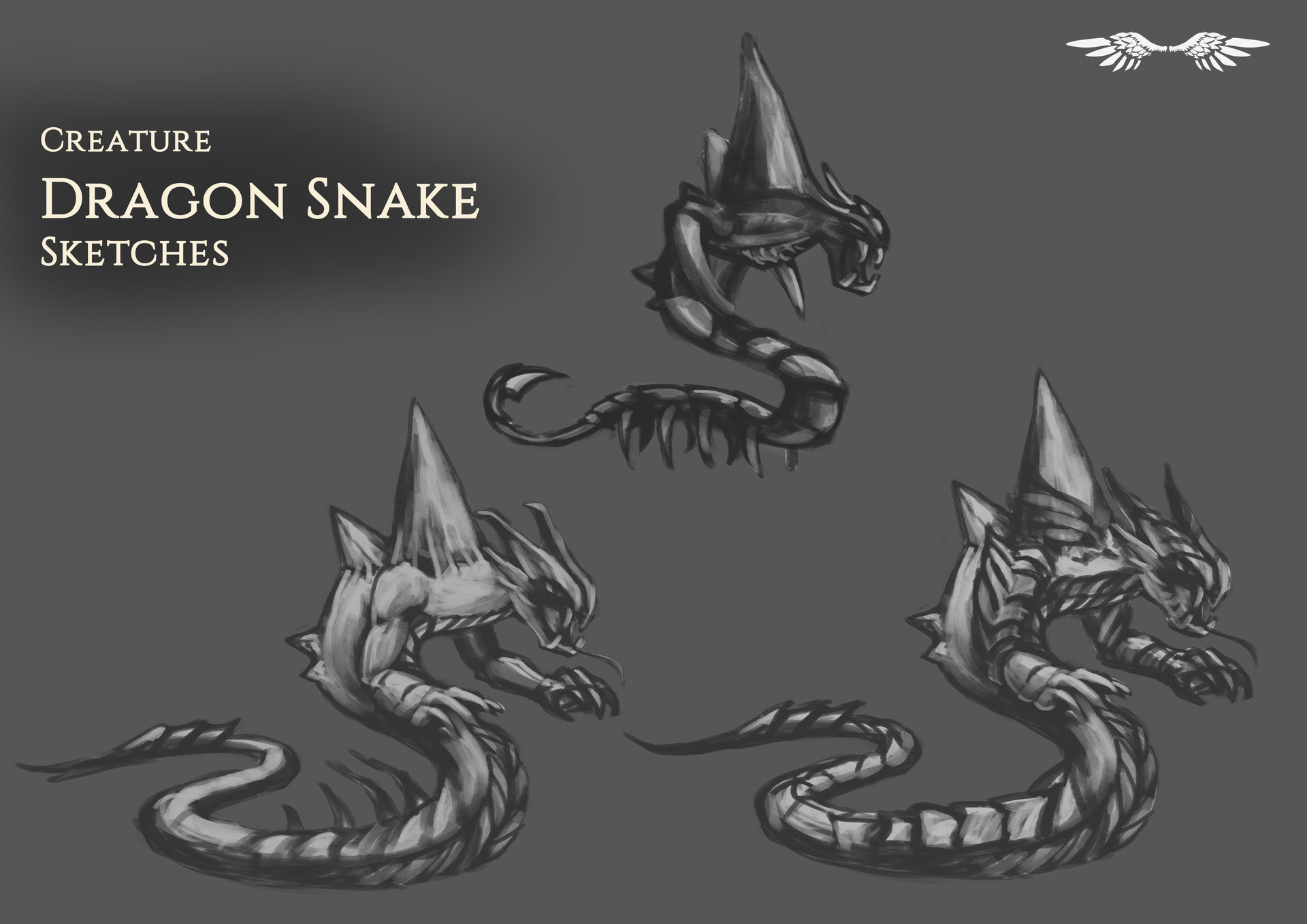 Artstation Dragon Snake Concept Wong Yinyi