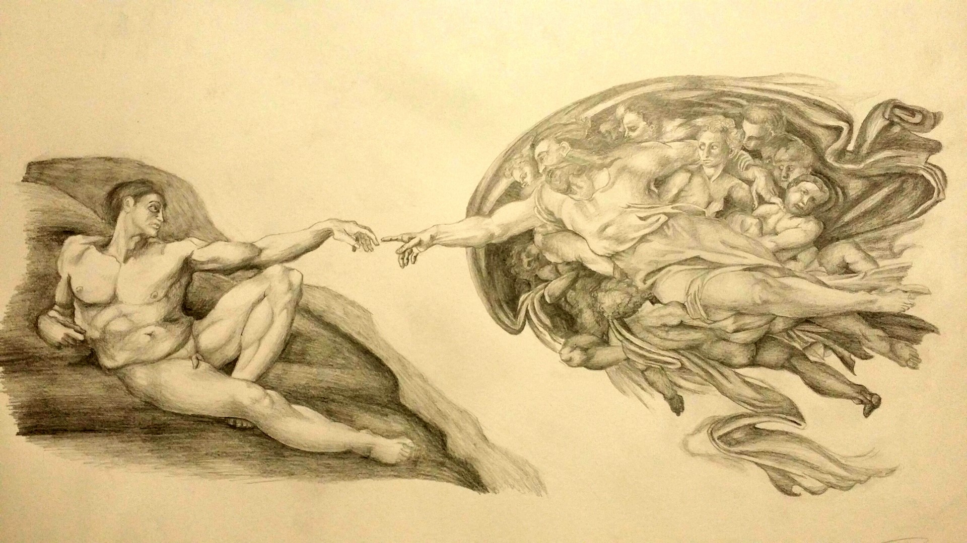 Hands from the creation of Adam Drawing by Aditya Negi - Fine Art America