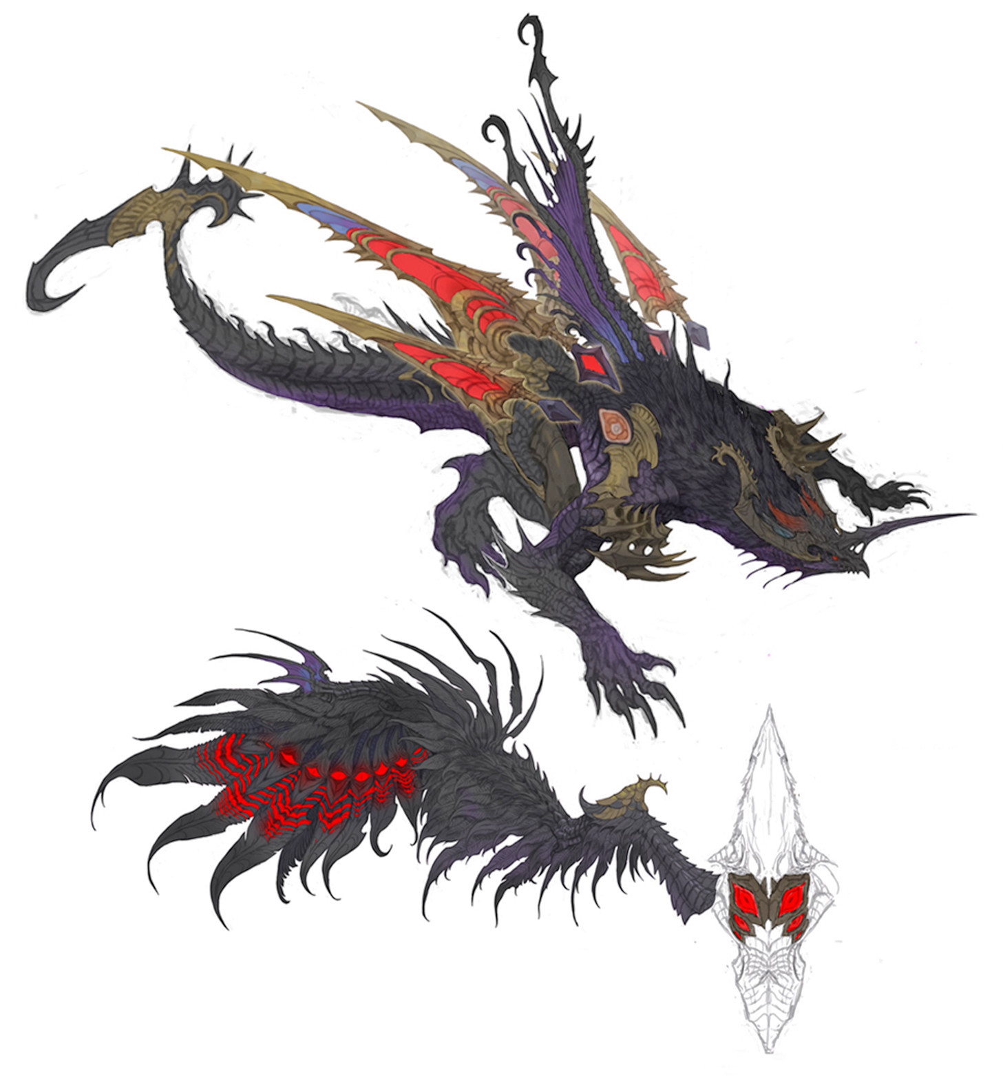 ArtStation - *DRAGON NEST* BLACK DRAGON, image size:1457x1562