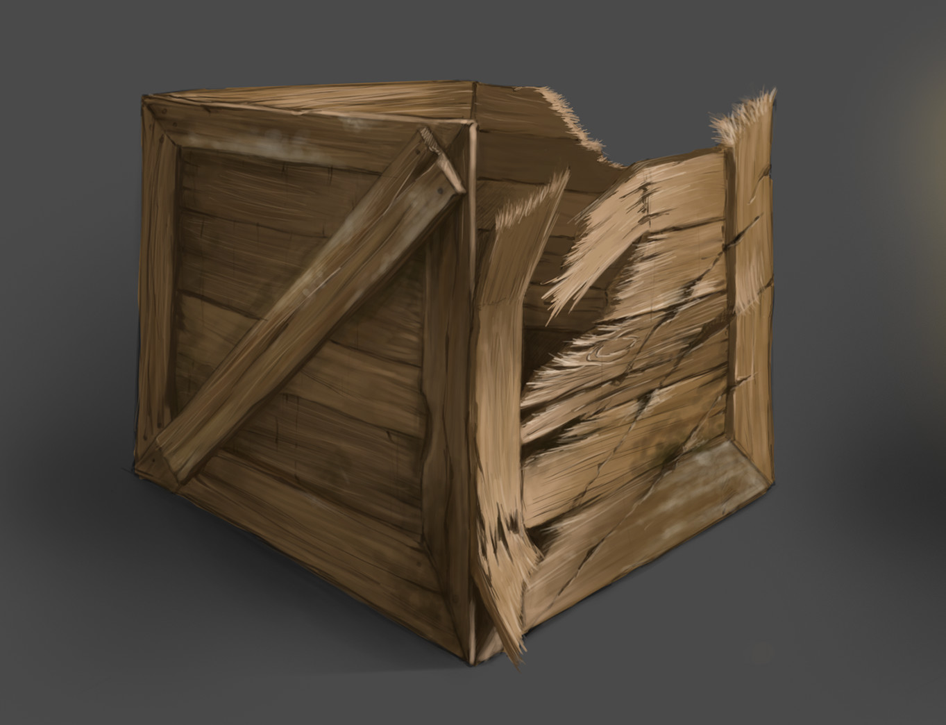 Artstation Study Box Wood Digital Painting Alexandre De