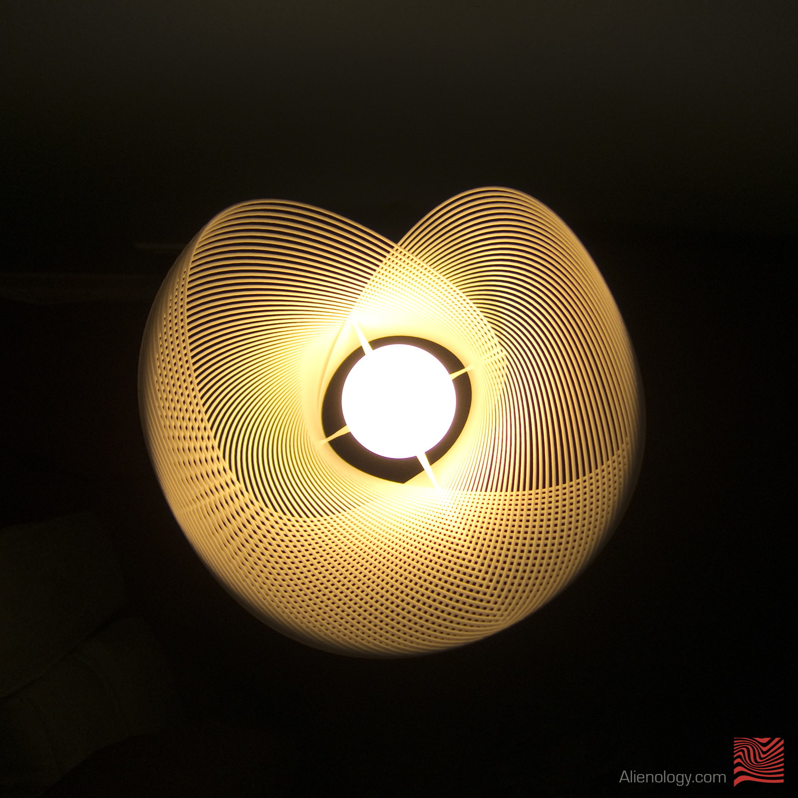 Clothoid 3D printed lamp (SLS nylon)