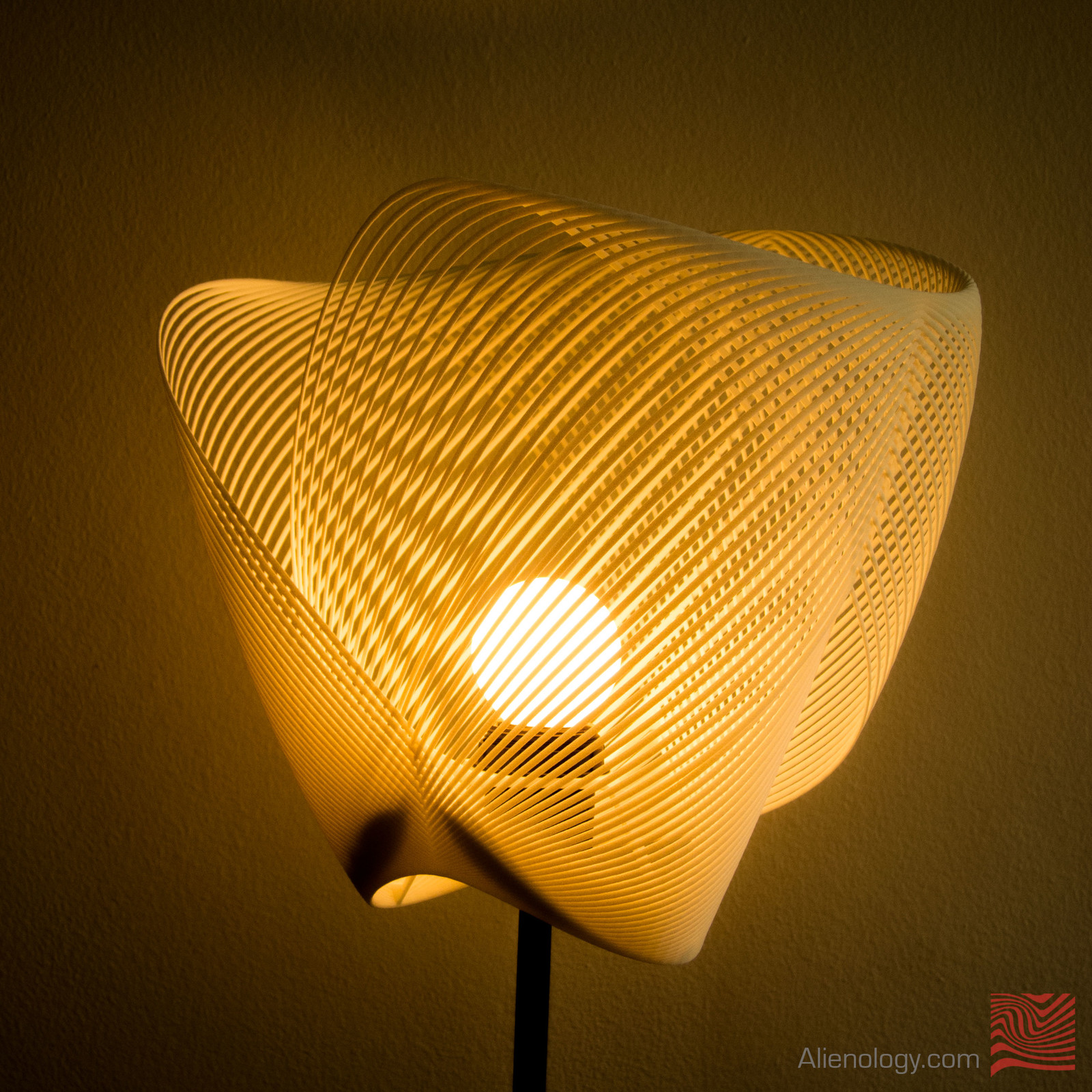 Clothoid 3D printed lamp (SLS nylon)