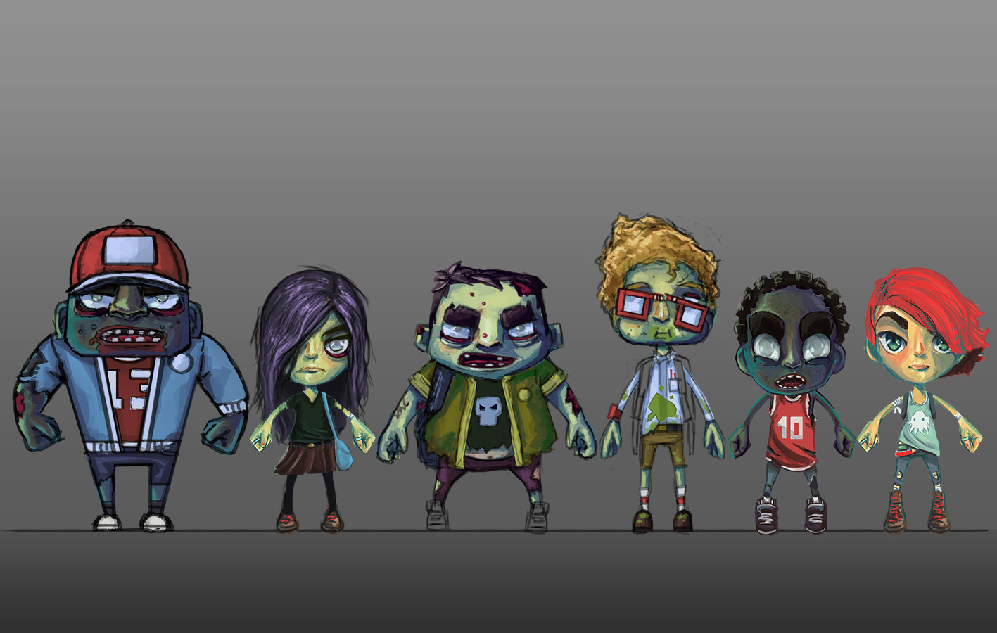 Zombie kid character designs