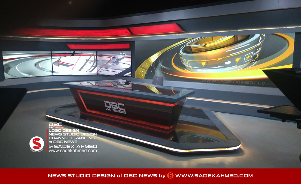 ArtStation DBC NEWS LOGO DESIGN, NEWS STUDIO DESIGN, VIDEO WALL GRAPHICS , CHANNEL BRANDING