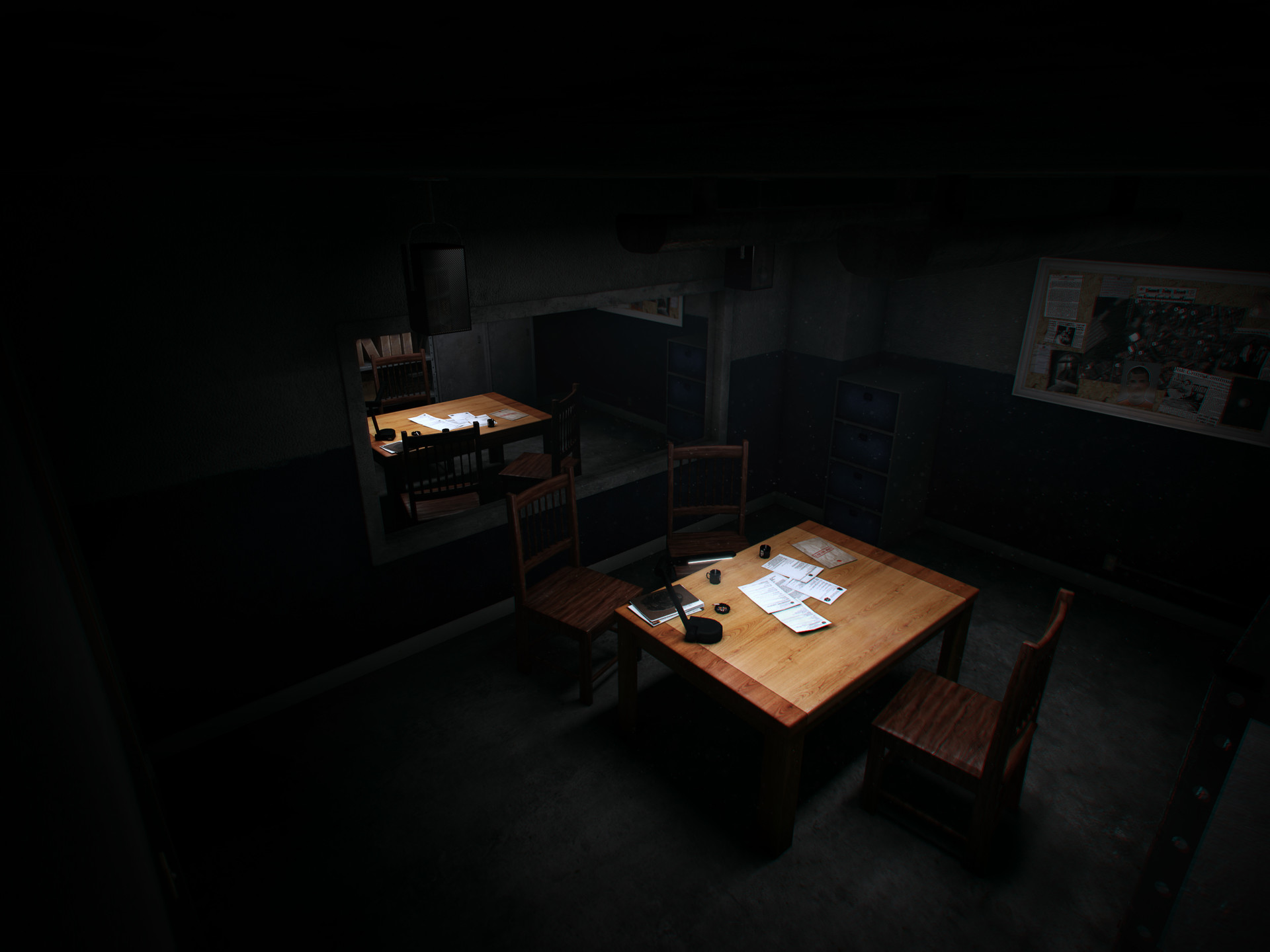 Artstation Low Poly Scene Police Interrogation Room