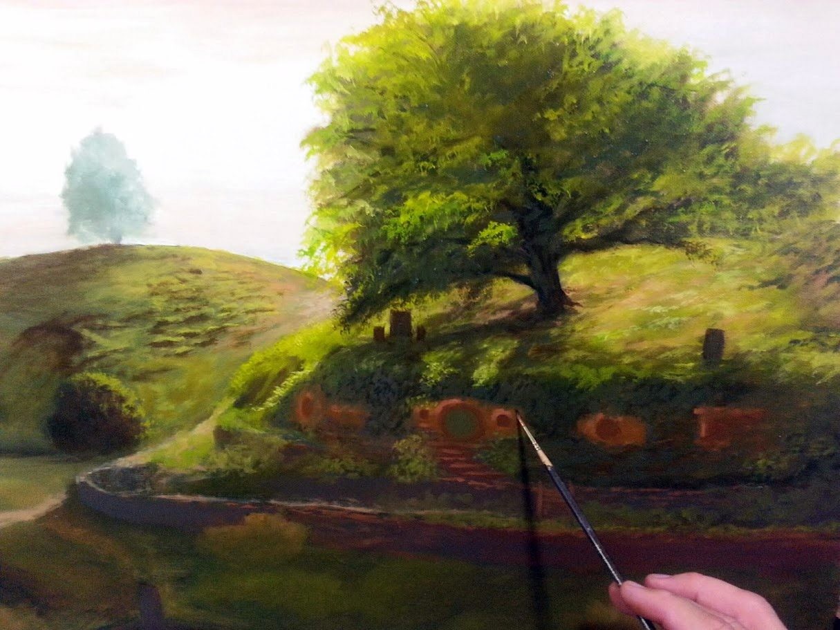 8: Painting the Hobbit doorways and windows.