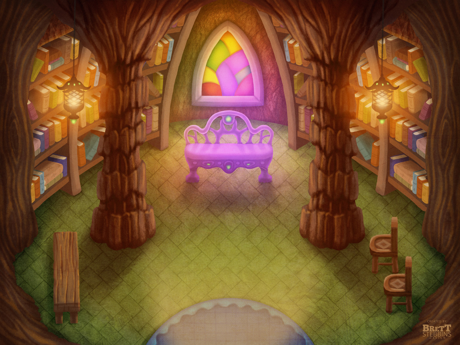 Luminare Saga - Fairy and Vampire Kingdom Library Concept Art