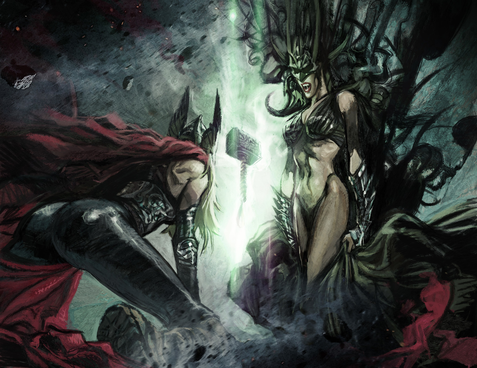 Waiting for Ragnarok- Hela and  Lady Thor