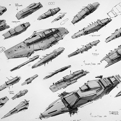Josef anton warships sketch josefanton