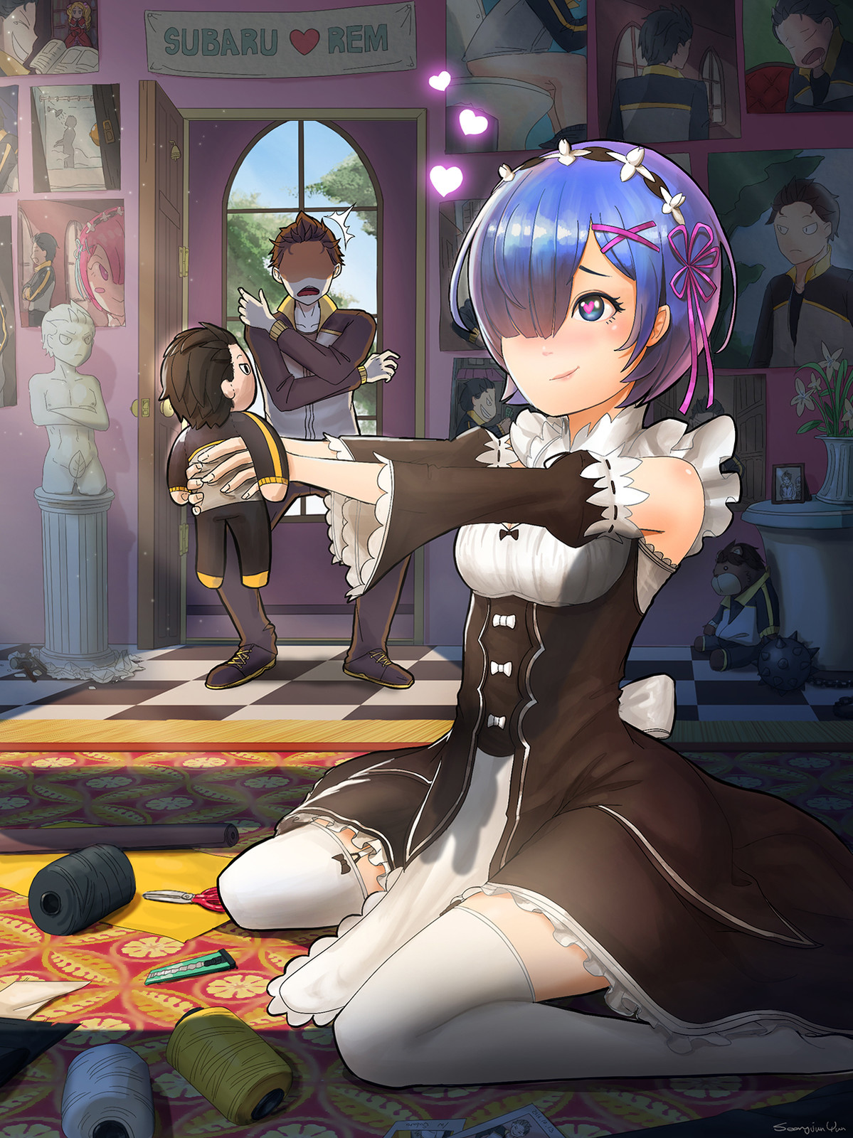 Artstation Re Zero Rem Subaru Jun Yun