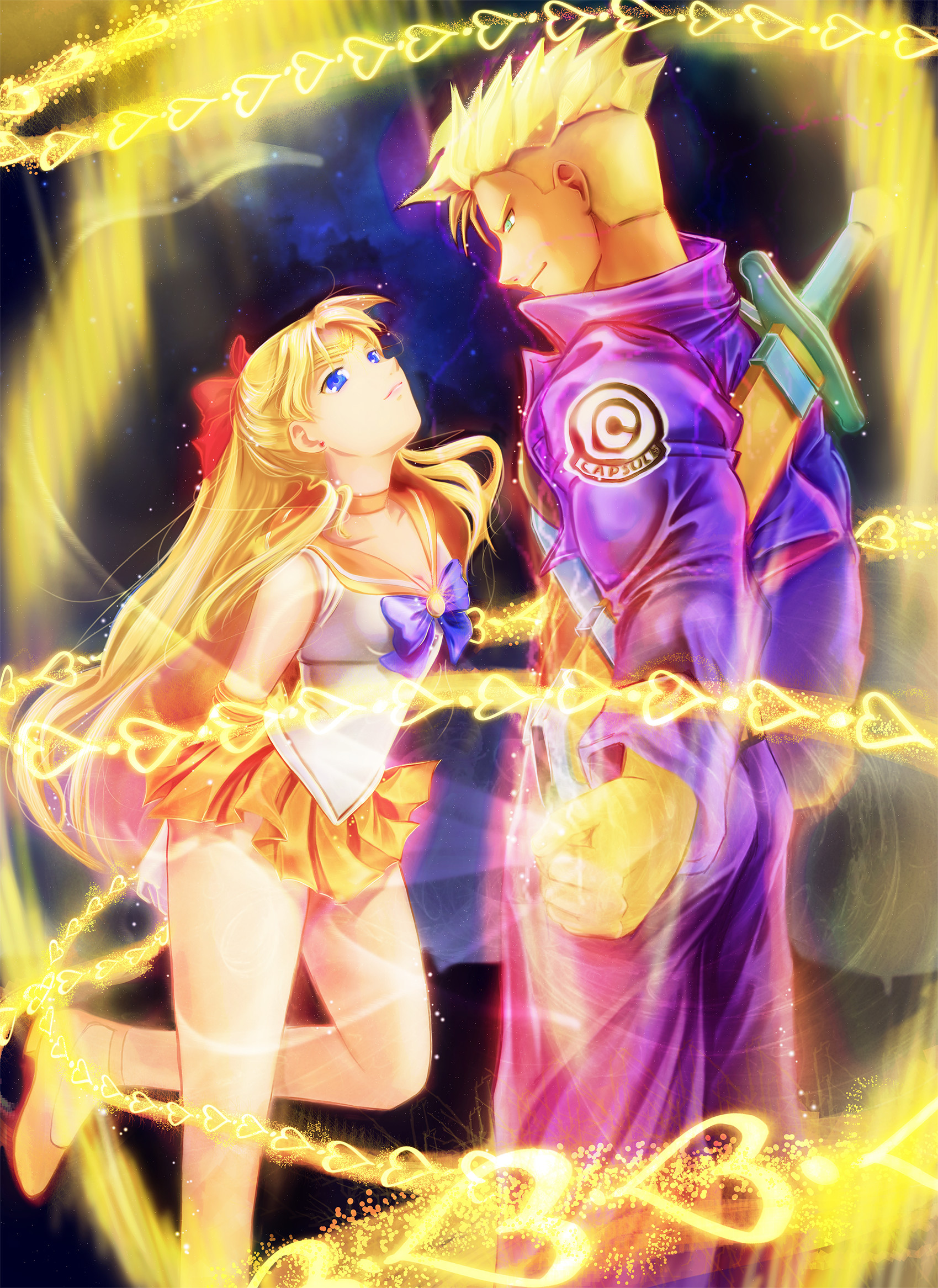Artstation Fanart Crossover Sailor Venus And Trunks Melisa