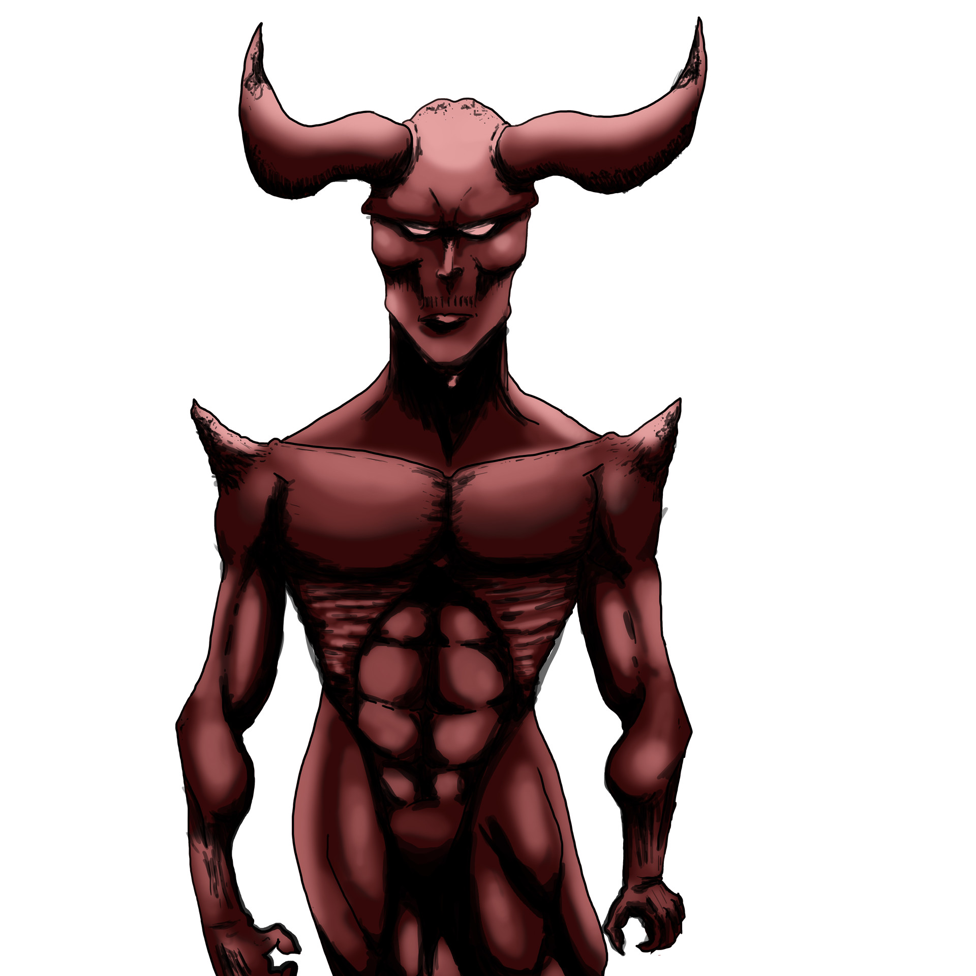 a red colored demon i did.