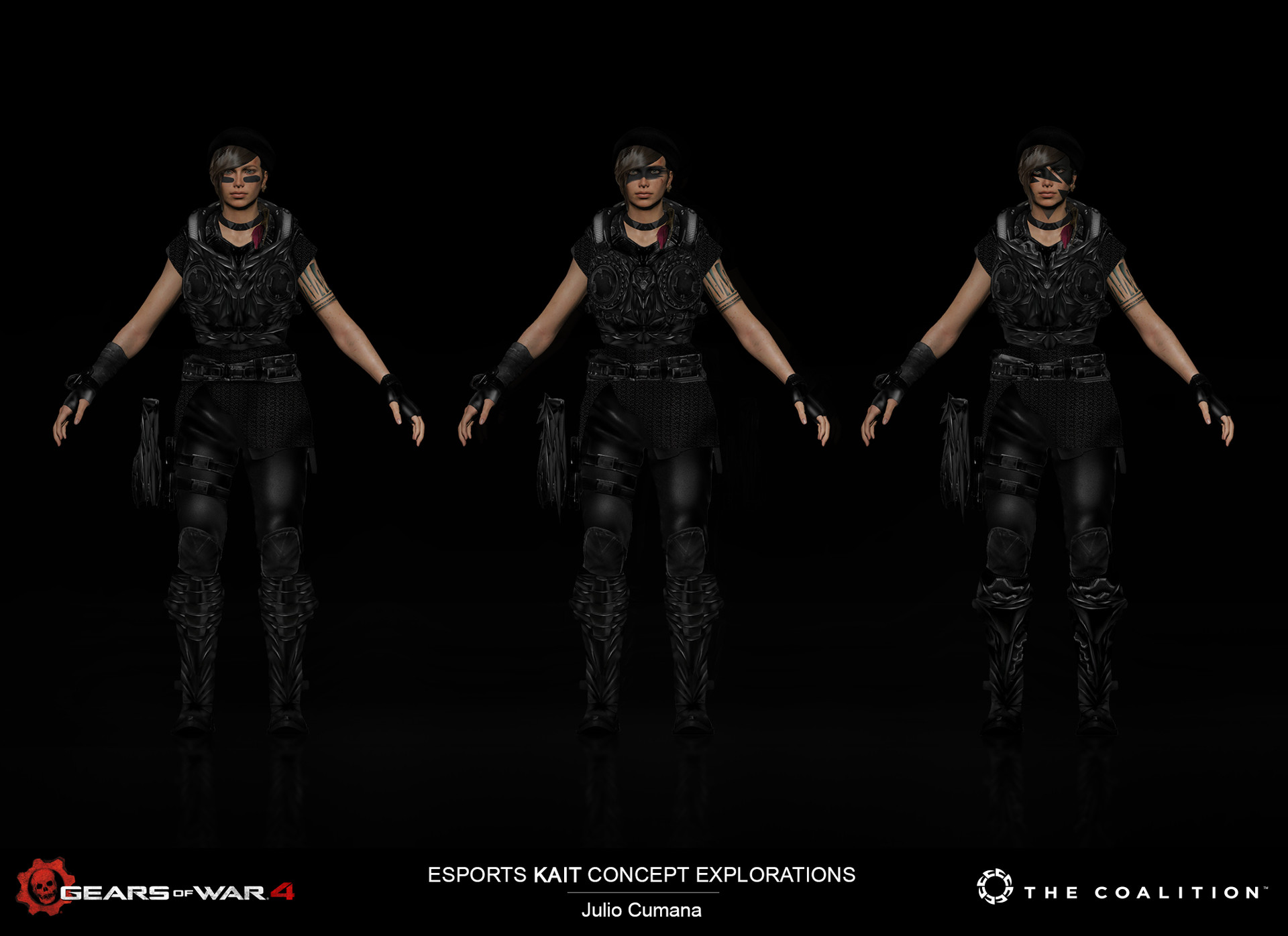 Gears of War 4; Kait Black Steel* [eSports Support Pack 1] Minecraft Skin