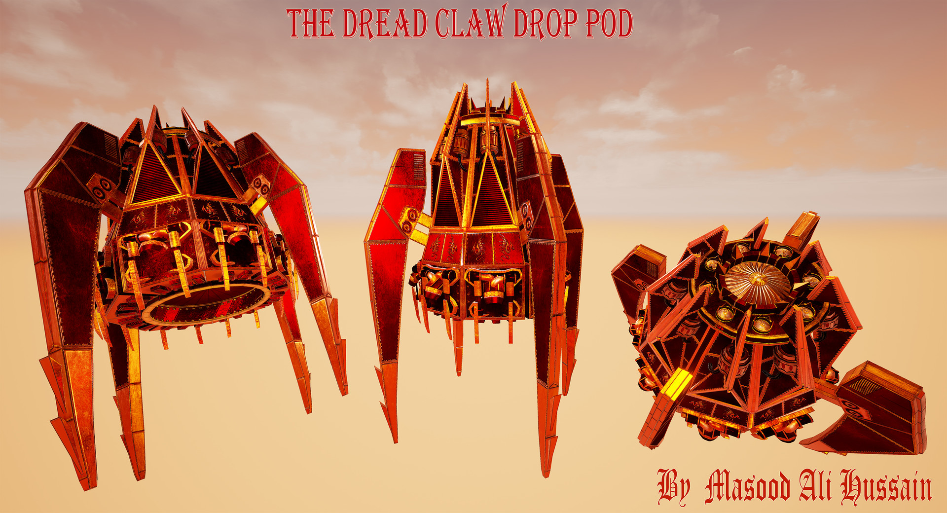 Masood Ali Hussain The Dread Claw Drop Pod From The Warhammer Universe