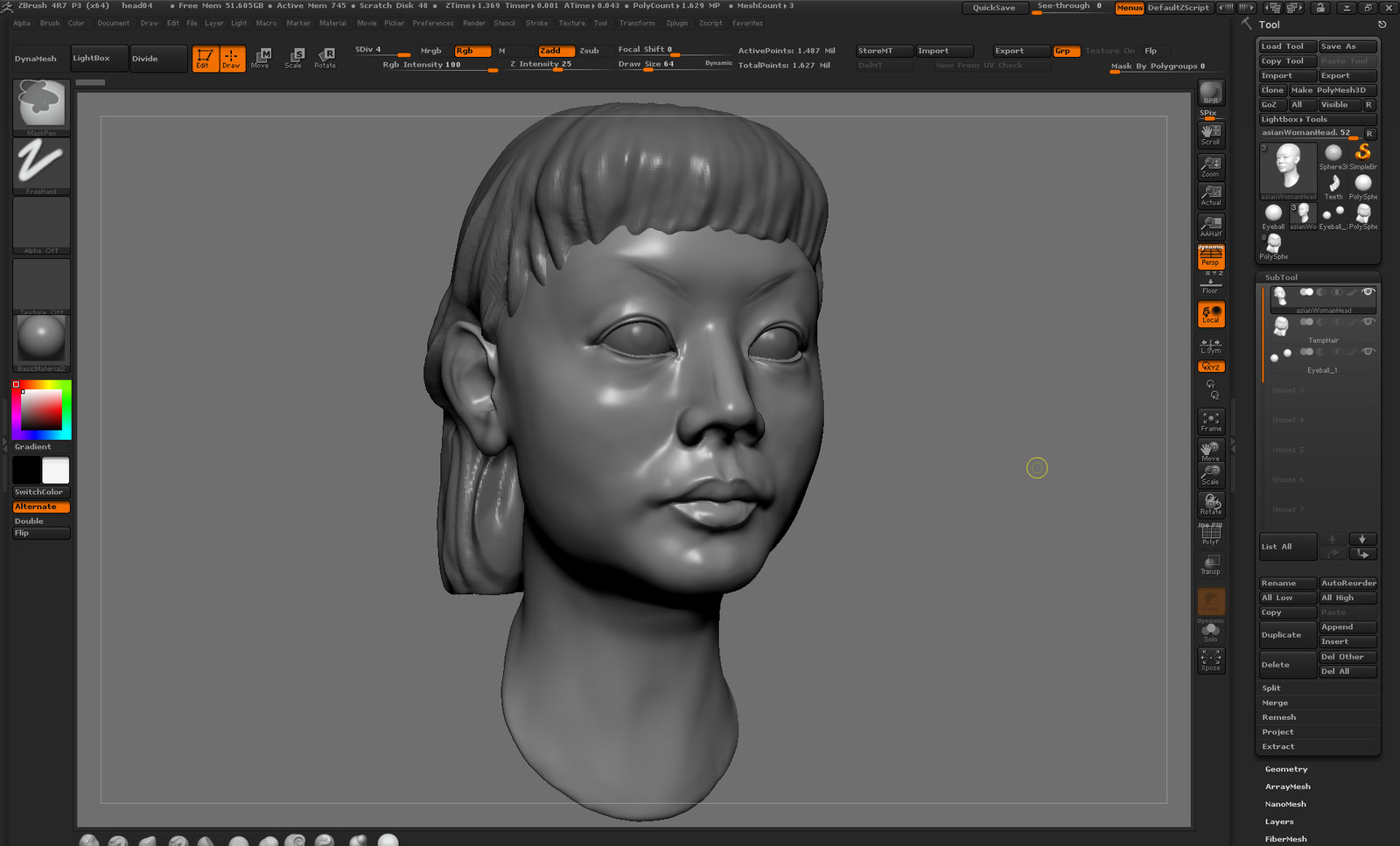 Early rough ZBrush sculpt