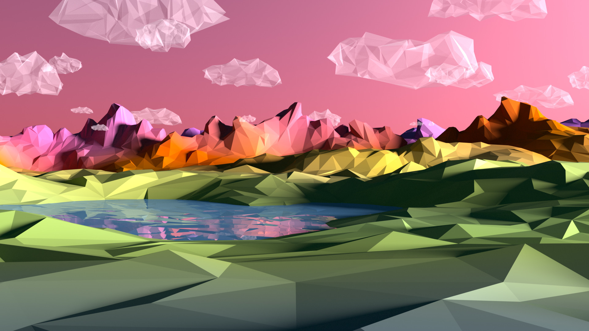 Artstation Low Poly Landscape 01 Aaron Bookout