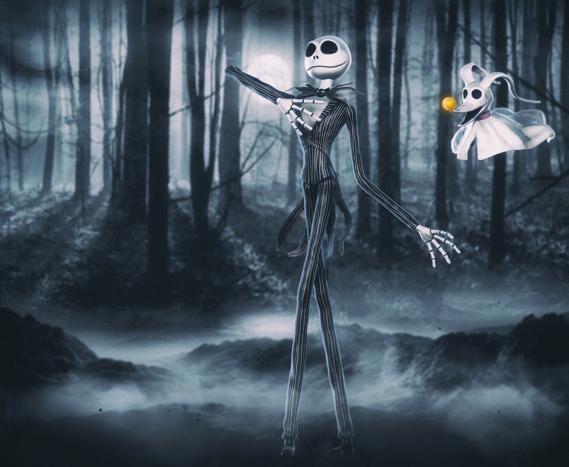 Artstation Jack Skellington With Zero Ula Nikishova My, what a brilliant nose you have. jack skellington with zero ula nikishova