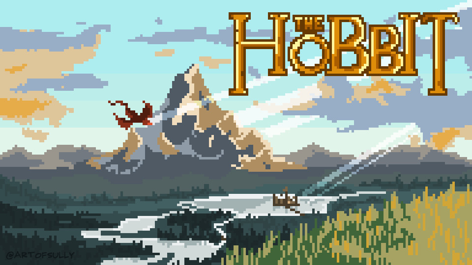 'The Lonely Mountain' - The Hobbit Pixel Art