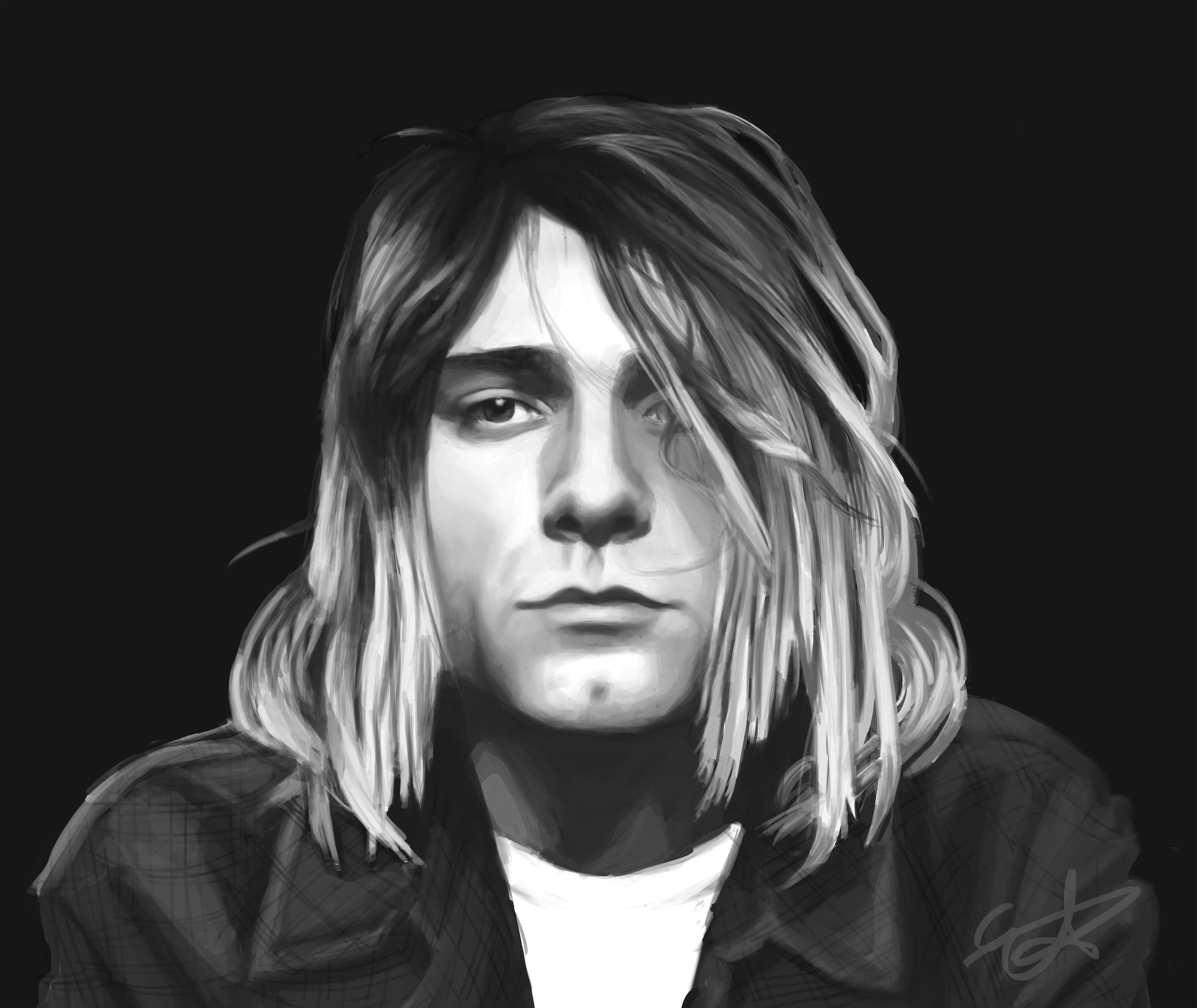 ArtStation - Kurt Cobain portrait