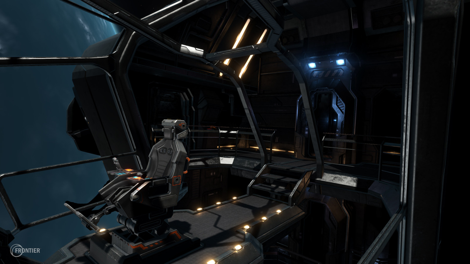 The cockpit for the Type-9 ship (in-engine screenshot). 