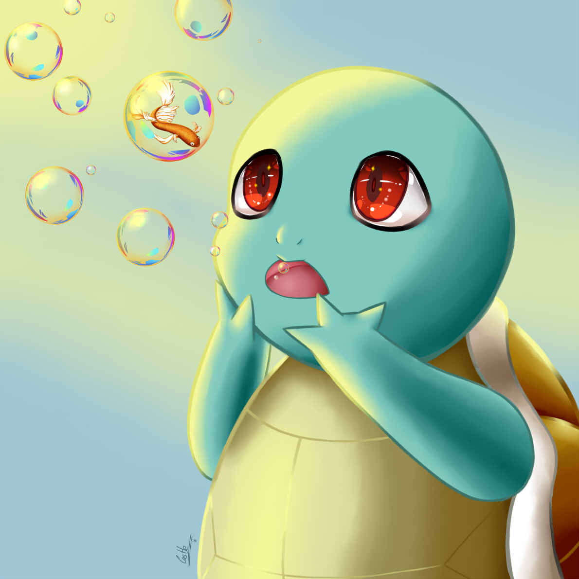 Artstation Cute Squirtle Eli Castillo,Rose Flower Colour Pencil Drawing