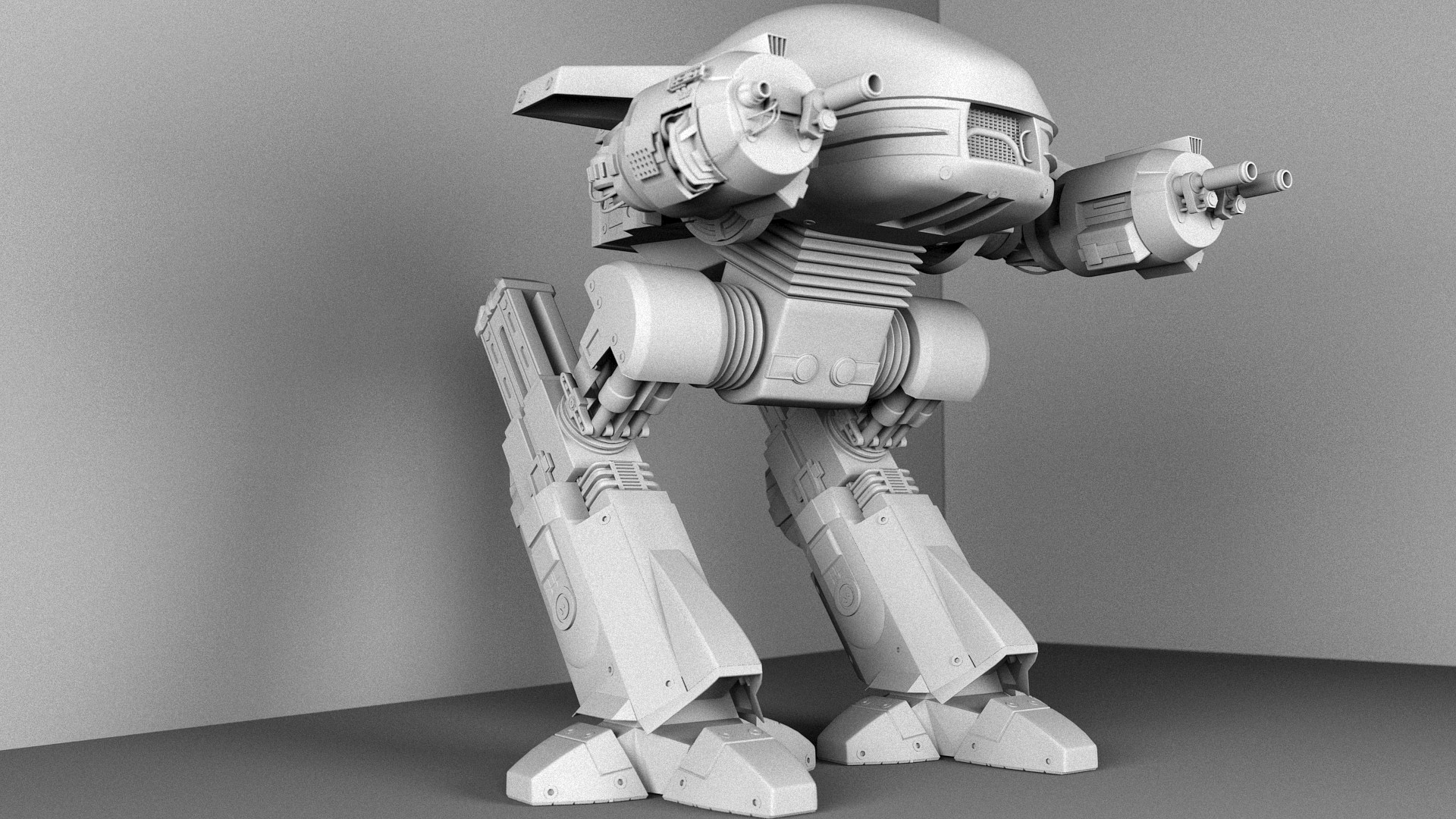 Ed 209 from Robocop movie Modelled with 3DS Max. 