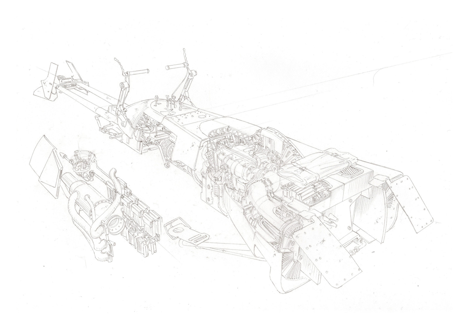 Star Wars:  of 3, 74-Z Speeder Bike pencil stage. Although there were several stages to go through including choosing a view that will fit on the page best and would show off as much as machinery as possible here is the final pencil art.
