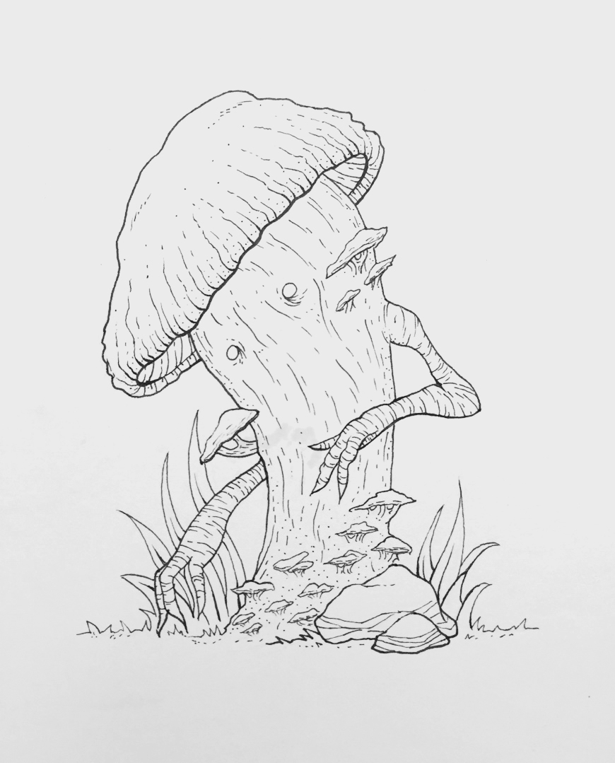 creepy mushrooms drawings