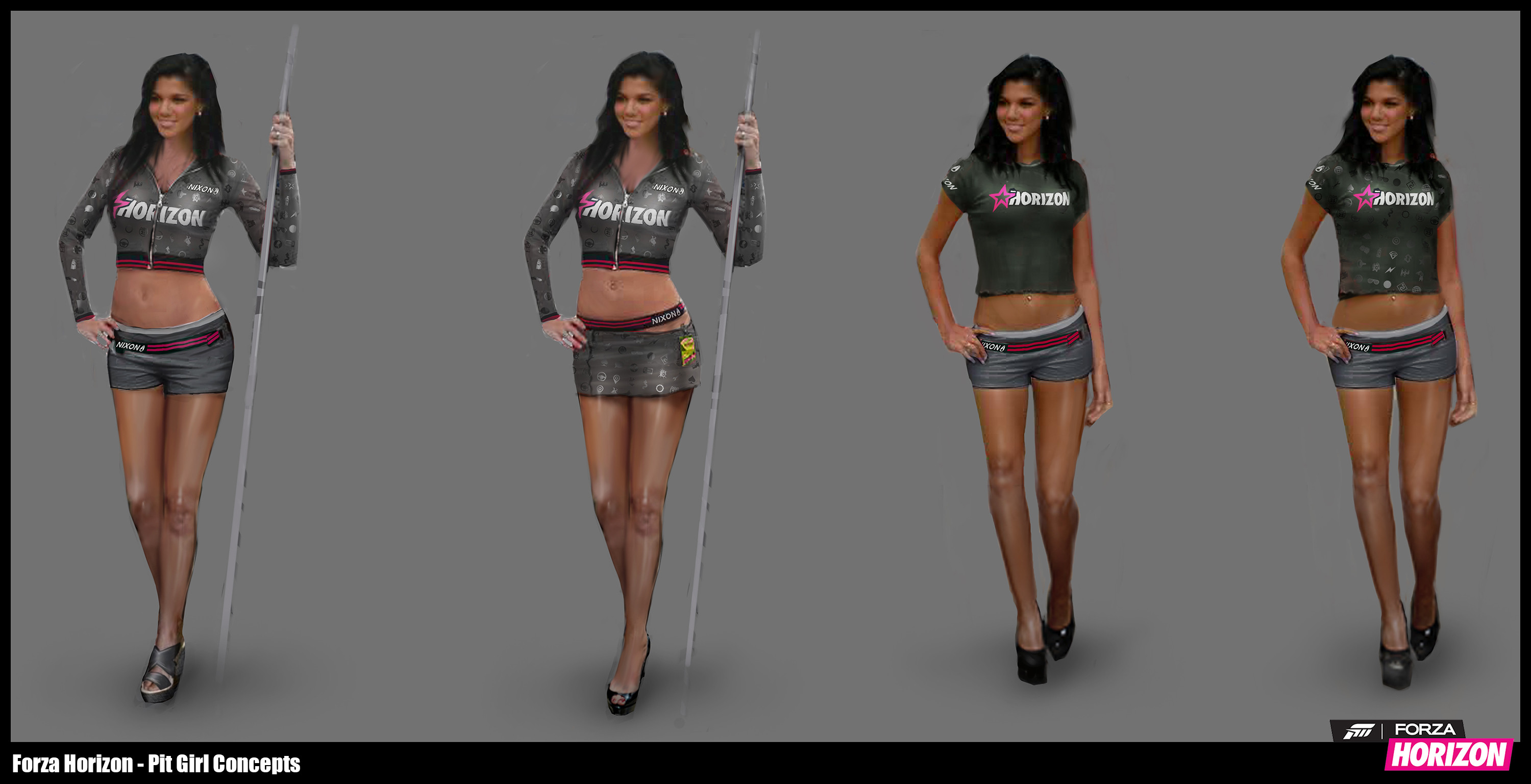 Forza Horizon - Pit Girl concept variations