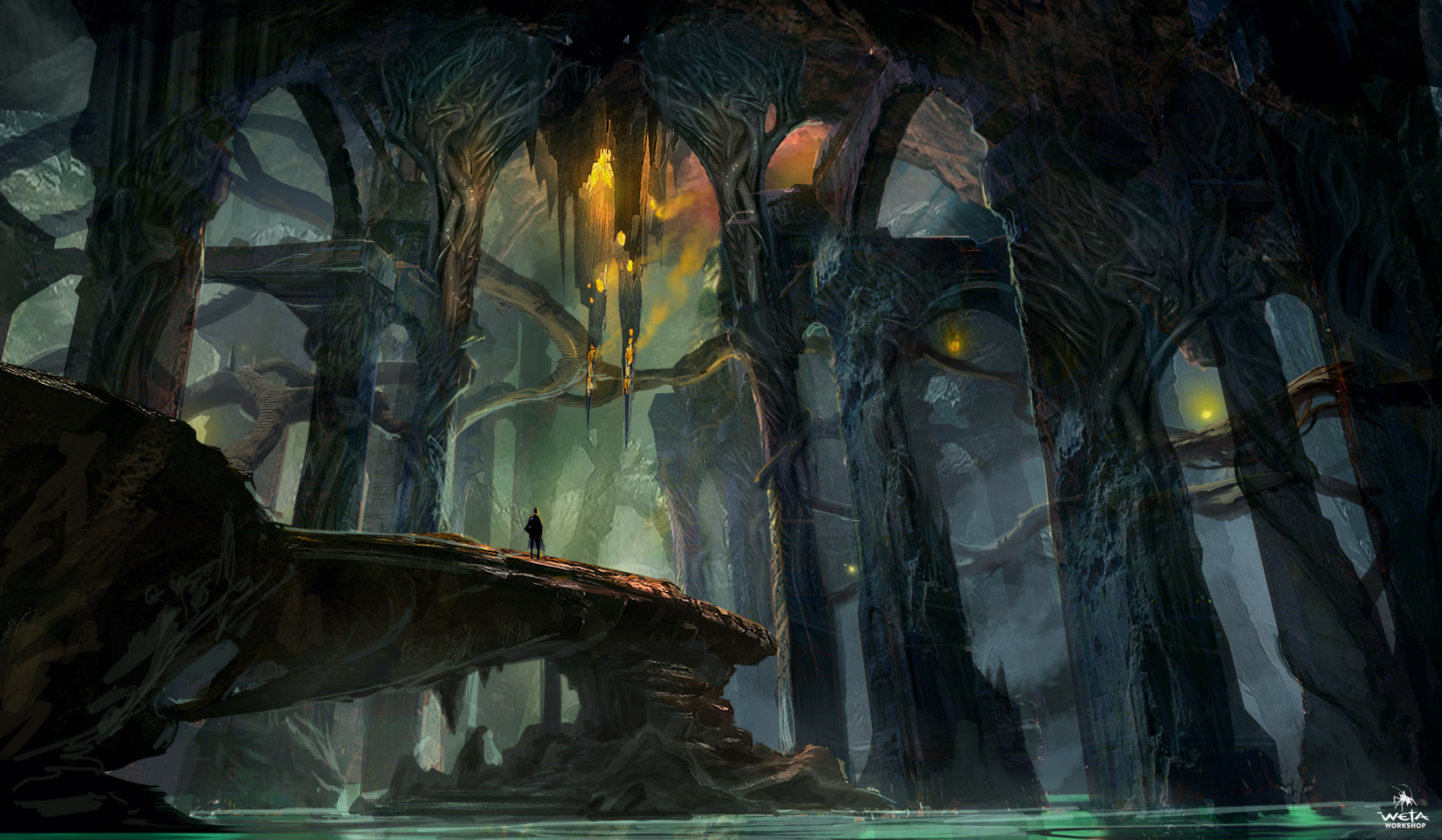 Concept art of a forest kingdom